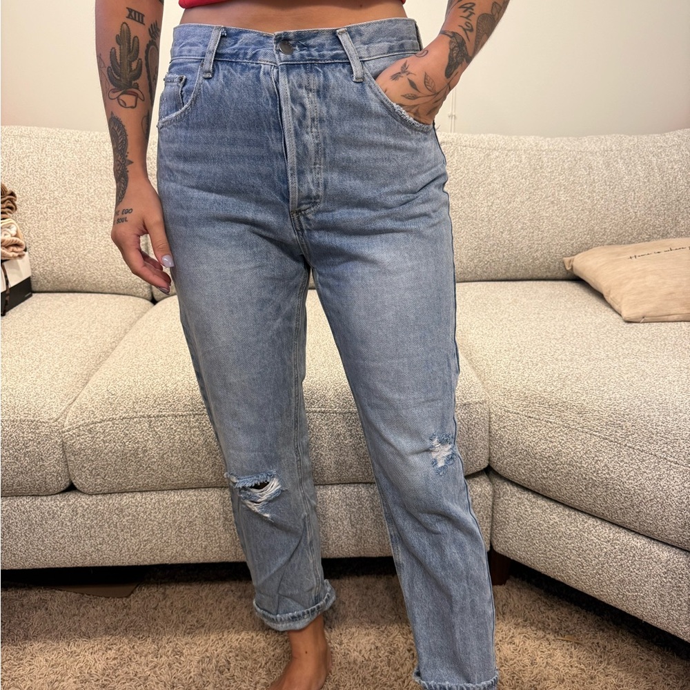 Vici Light Blue Distressed Boyfriend Jeans